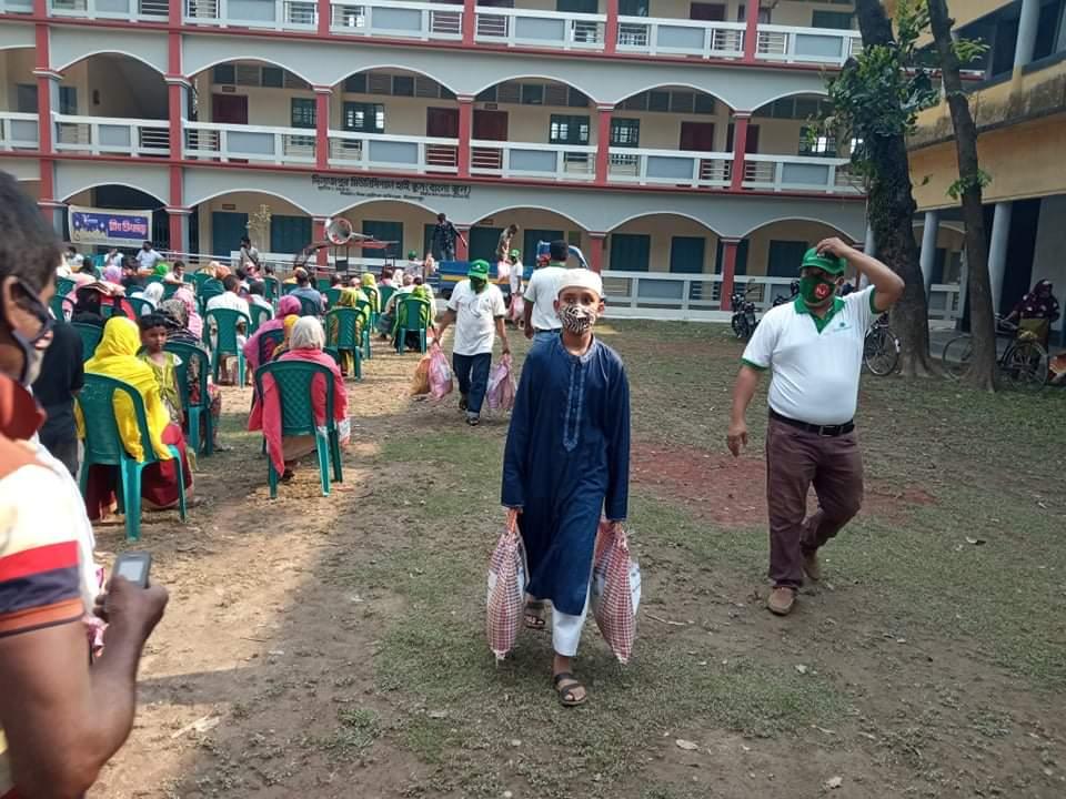 Distribution of new clothes and food
