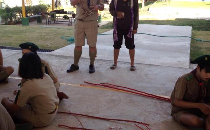 Teaching modeling. Rover Scout of Banphue industrial and community education College , Udon Thani Province, Thailand.