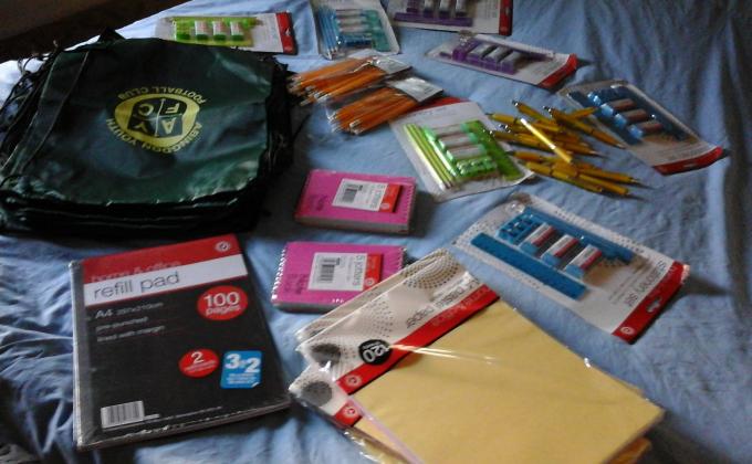 help the children with school materials 