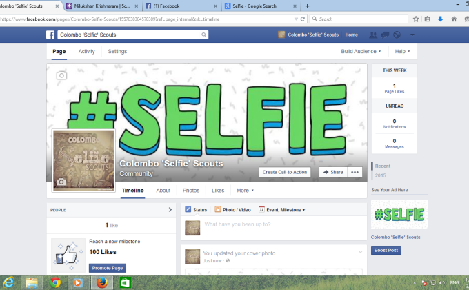 New Page Rises For Selfies by Colombo Scouts