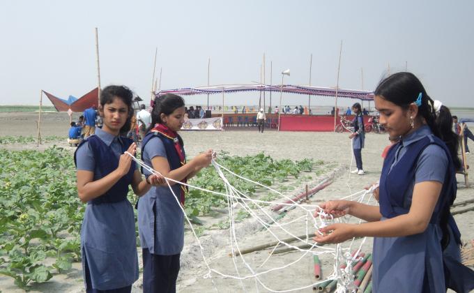 Girl in scout in rural area of Bangladesh 