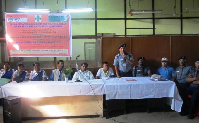 Report of first day of Peer Educators cum Campaigners Workshop on Swachh Bharat & Sunder Bharat of North East Region on the 21st November, 2014 conducted at BSG, Assam SHQ Panbazar- Guwahati-01.INDIA.