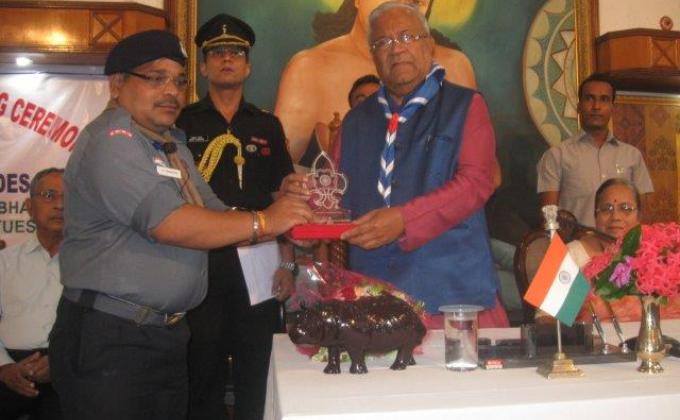 THE BHARAT SCOUTS & GUIDES, ASSAM STATE CONDUCTING RAJYA PURASHKAR AWARD CEREMONY SCOUTS/GUIDES/ROVERS/RANGER & ADULT LEADERS BY HIS EXCELLENCY SJT.P.B.ACHARYA, HON’BLE GOVERNOR OF ASSAM & NAGALAND STATE AT DARWAR HALL, GOVERNOR HOUSE ASSAM ON 11.08.2015 