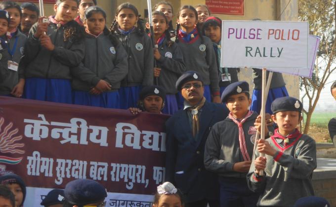 Pulse Polio rally by Scouts & Guides of KV Fazilka in 2015.
