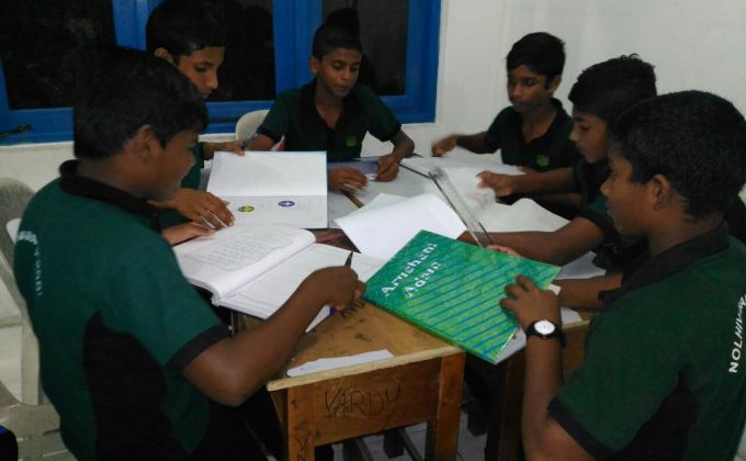 HDh. Nolhivaram Scouts getting ready the Investiture Ceremony