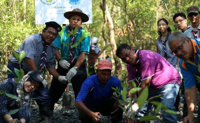 500 Mangrove Trees Planting with Local Scouts in-conjunction with World Wetlands Day