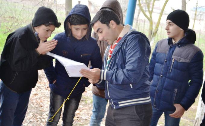 New scouts of "Mübarizlər" ( Mubarizlar ) were informed about orienteering.