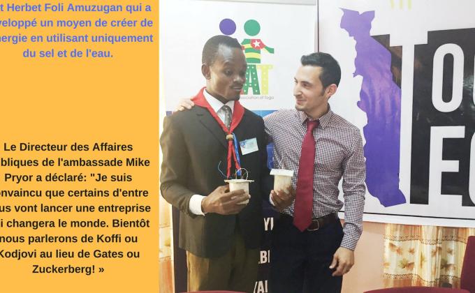 I made and presented a non-harmful battery to the environment at the first edition of Togo Youth Tech Camp