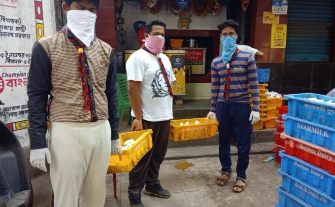Milk distribution among the local Children