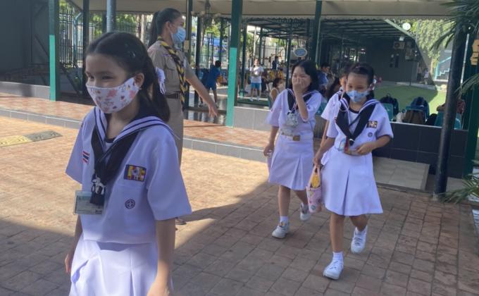 Safety when crossing the road, even on the school grounds