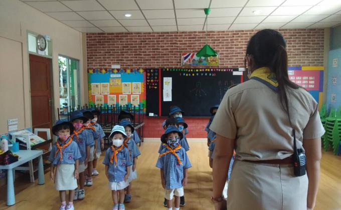 ฝึกระเบียบแถวK.1ห้องแตงโม