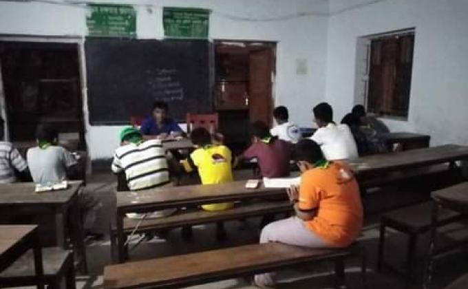 Taking Scout Class on Code & Chiper,Estimation,Hiking,Map,Compass.