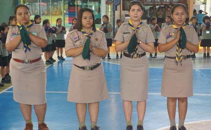 กิจกรรมการเข้าแถวของลูกเสือ