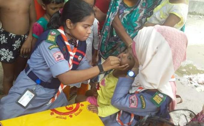  শিশুদের পোলিও টিকা দান কর্মসূচী পালন