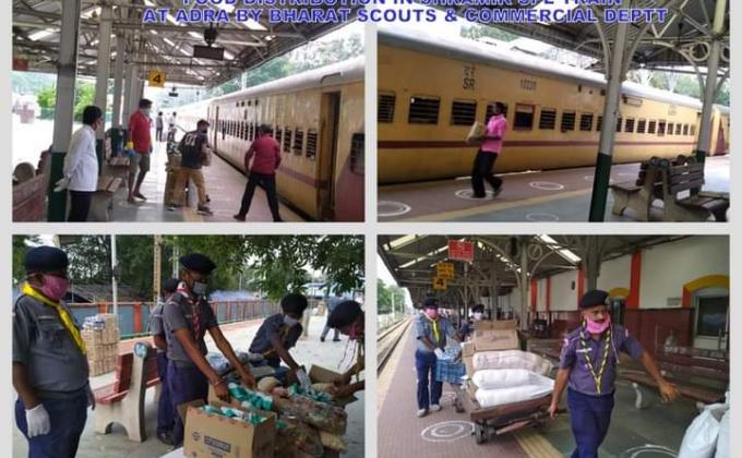 DISTRIBUTED FOOD PACKETS AND DRINKING WATER