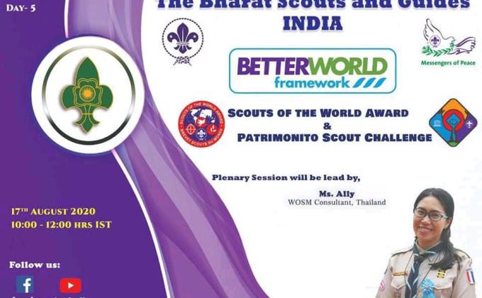 DAY-5 A VIRTUAL WEBINAR OR BETTER WORD FRAMEWORK, Plenary session on Scout of the world Award and Patrimoito Scout challenge