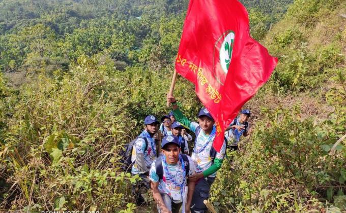 Hiking at Teknaf 2nd Community Based Scout Camp