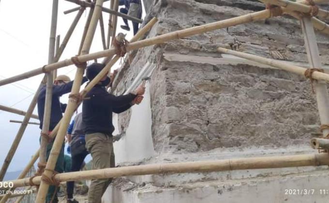 Renovation of stupa