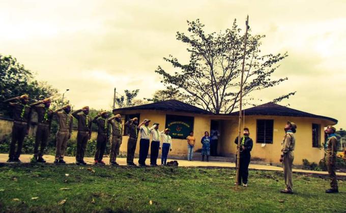  Training & Nature Study Camp. ।। Camp Site= Burudi Lake, Ghatsila, Jharkhand State।।।."Falg Hoisting" 