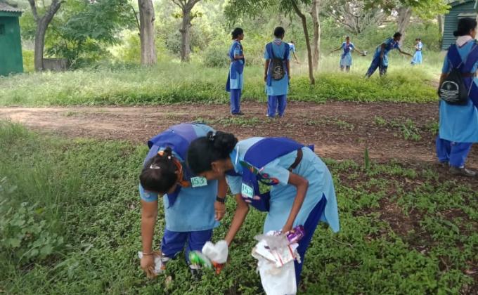 Swacch bharath service in Rajayapuraskar testing camp of Rover & Rangers  Doddaballapura Banglore .KARNATAKA .INDIA