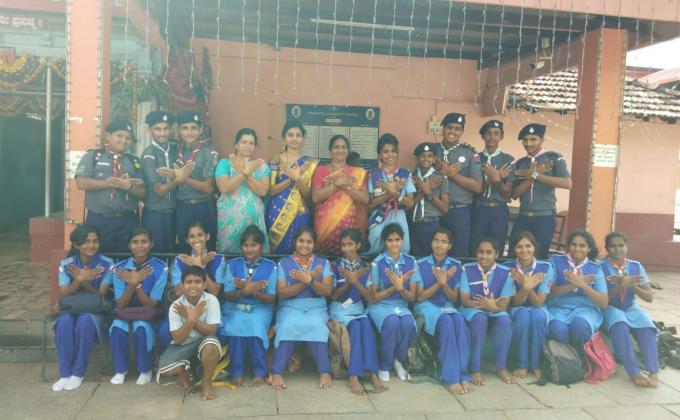 Service at Mahishamardhini temple Kadiyali, Udupi,Bharat Scouts And Guides District Association  Udupi,  Karnataka India. From 7th oct 2018 To 19th oct 2018