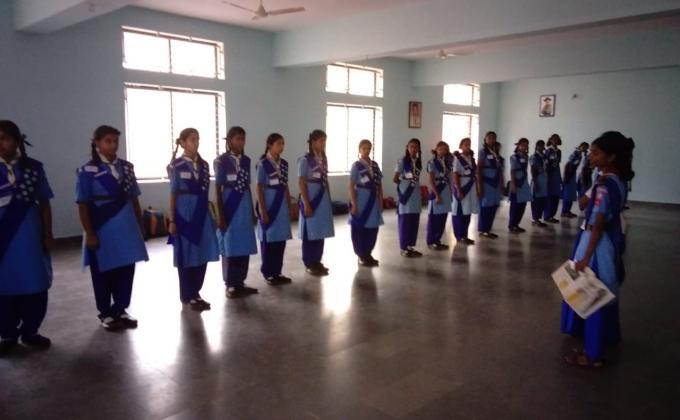 Service at Rajyapuraskar Preparatory testing camp for scouts and Guides by Bsg district association's Rangers and Rovers Karnataka state, India. 