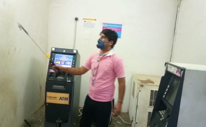 Sodium hypochloride was sprayed and hand washed.