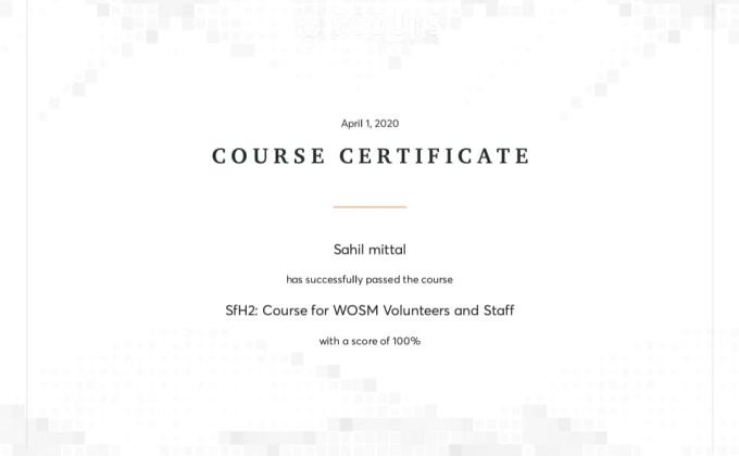   E-learning  Wosm volunteers and Staff