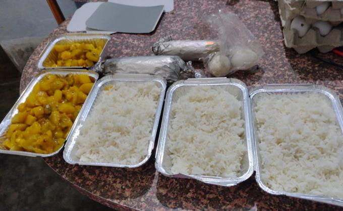 Cooked food for COVID patient.
