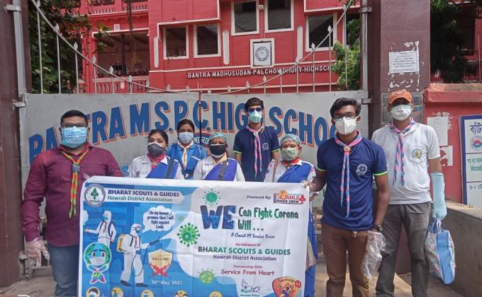 Corona awareness , mask & leaflet distribution, Sanitization