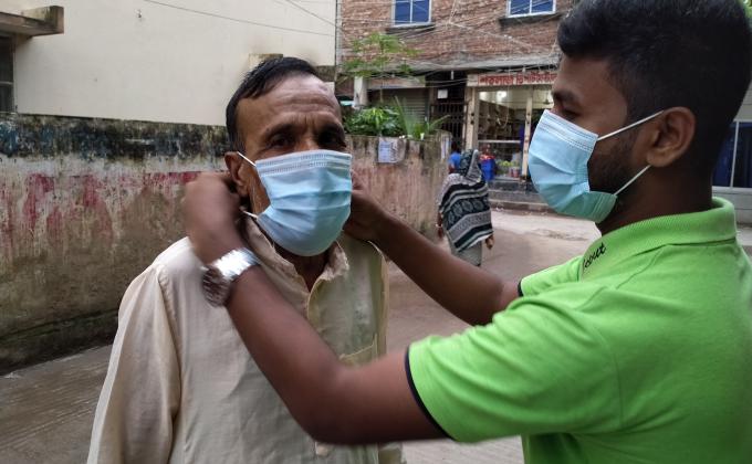 আন্তর্জাতিক শান্তি দিবস উপলক্ষে মাস্ক বিতরণ। 