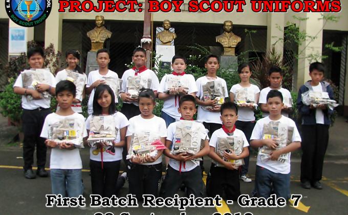 EULOGIO RODRIGUEZ JR. HIGH SCHOOL (QUEZON CITY) ALUMNI SCOUTS - PROJECT BOY SCOUT UNIFORMS
