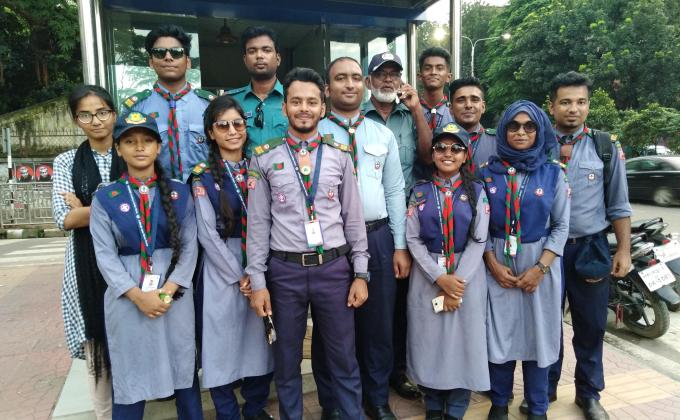 Traffic Week : Scouts Are Aware Of The Public To Obey Rraffic Rules And Assist The Police In This Task.