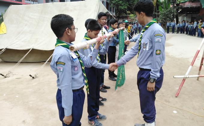 Servicing as a volunteer in Initiation Ceremony -2019.