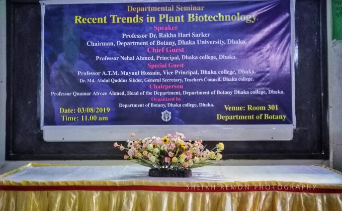 seminar about "Recent trends in plant biotechnology"