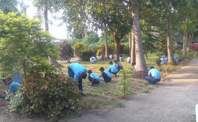 school garden cliningness program