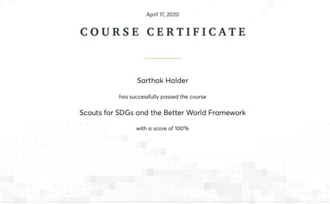 SANKALP-SDGs CERTIFICATE