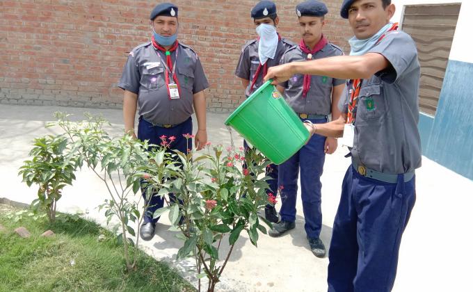 poudho me pani dalne ka karya kiya