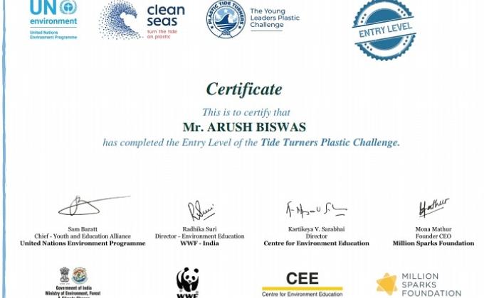 Plastic Tide Turners Challenge.. Certificate #Sankalp #SankalpForBeautifulWorld #bsgindia #challange #StayhomeStaysafe