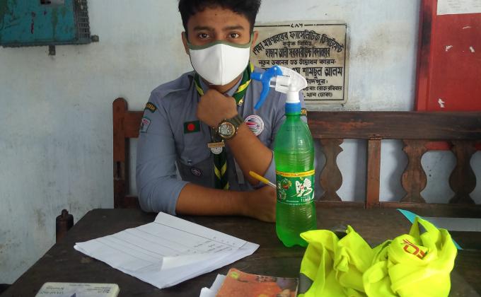 Working As A Volunteer In "International Peace Day-2020 & Work Shop On SCOUT's Better World Framework" Organised by "Hasan Ali Gov't High School Scout Group,Chandpur."