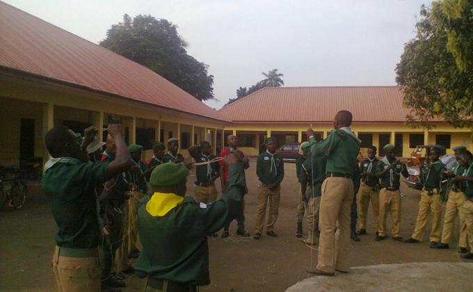 Scouts in Ibesikpo camp at st. Athanasius primary school, nung oku.