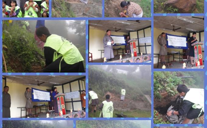 observing international youth day by planting bottle brush saplings in and around the ECCD centre.
