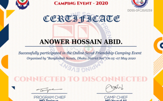 Online Scout Friendship Camp Participation.