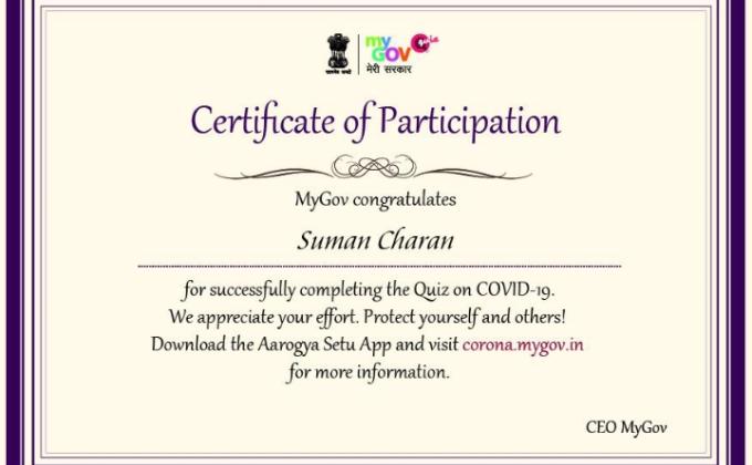 QUIZ ON COVID_19 BY MyGov