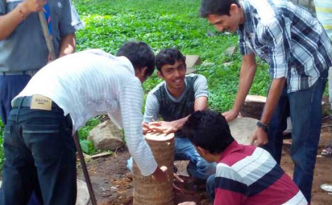 Seesion Circle out of Coconut Tree Trunk