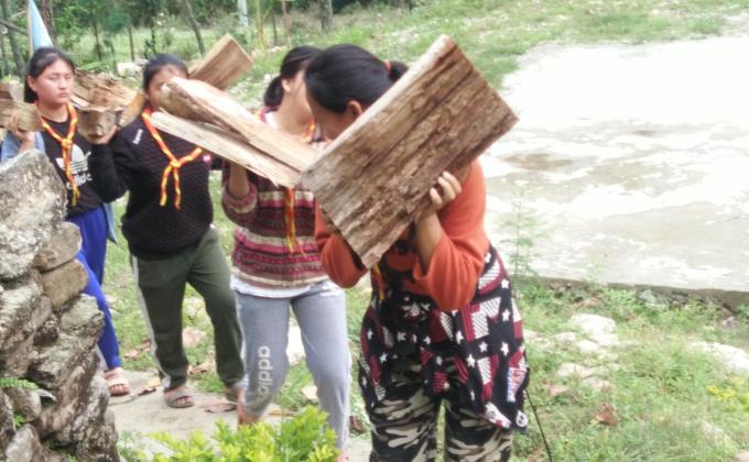 Community services-Transportation of firewood, grass cutting and hedges plantations.