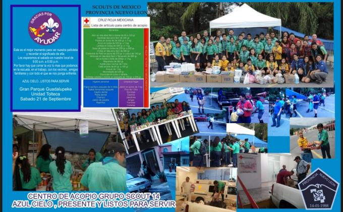 Gracias por ayudar( centro de acopio para damnificados por lluvias )