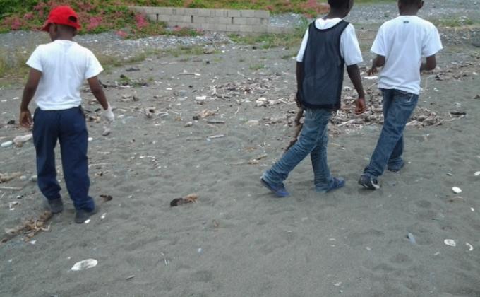 Coastal cleanup in Jamaica
