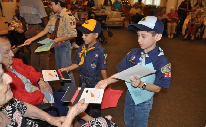 Pack 296 Gives Christmas Cheer to the Elderly