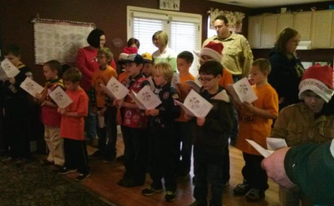 Pack 1054 Shared some holiday cheer at local Senior Care Facility